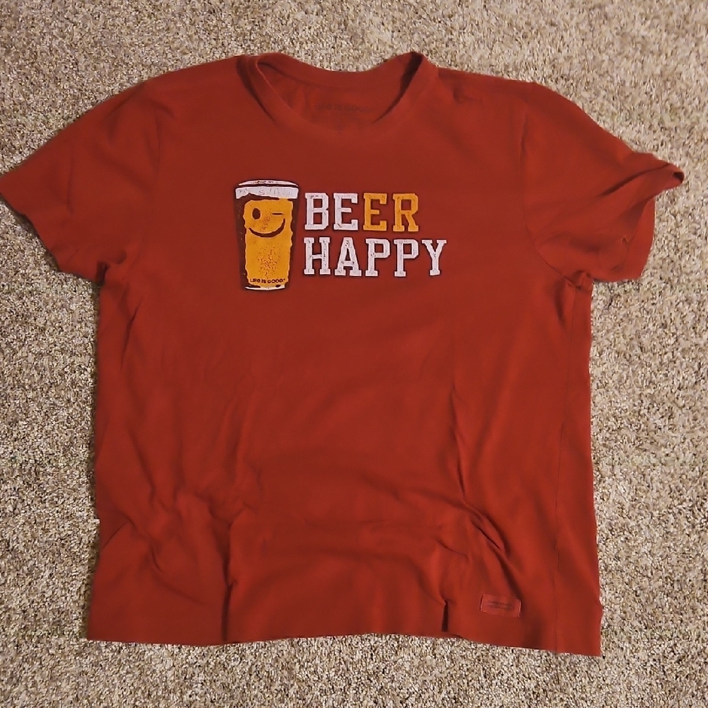 Red Graphic T-Shirt - Beer Happy